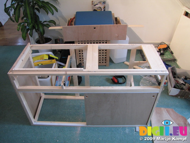 SX09714 Frame of campervan kitchen unit